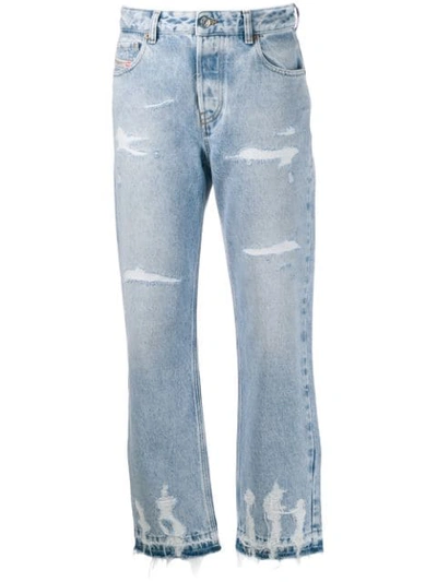 Diesel Aryel Distressed Cotton Denim Jeans In Blue