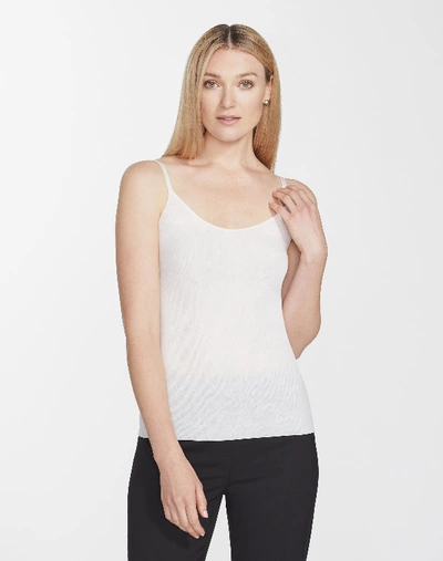 Lafayette 148 Plus-size Mesh Jersey Camisole In Cloud