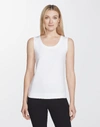 Lafayette 148 Plus-size Swiss Cotton Rib Scoop Neck Tank In White