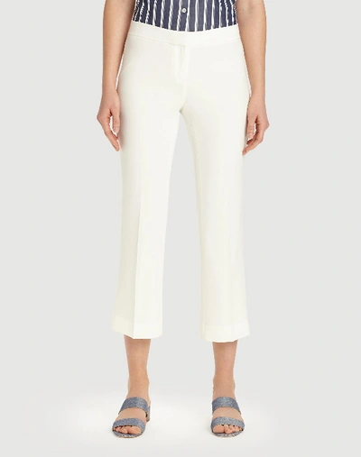 Lafayette 148 Plus-size Finesse Crepe Cropped Manhattan Flare Pant In Cloud