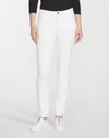 Lafayette 148 Thompson Dynamic Herringbone Jacquard Slim-leg Jeans In White