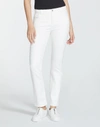 Lafayette 148 Thompson Dynamic Herringbone Jacquard Slim-leg Jeans In White