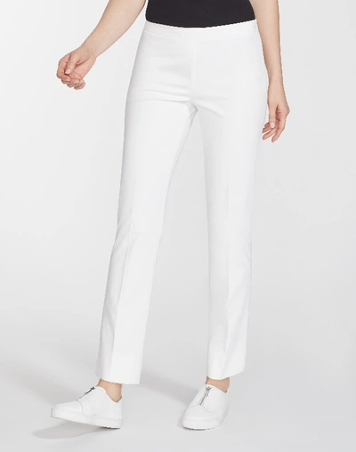 Lafayette 148 Plus-size Fundamental Bi-stretch Front Zip Ankle Length Pant In White