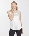 LAFAYETTE 148 PETITE LUXE CHARMEUSE REVERSIBLE PERLA BLOUSE