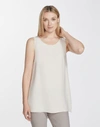Lafayette 148 Petite Silk Double Georgette Ruthie Blouse In Raffia