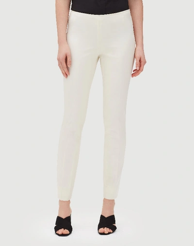 Lafayette 148 Italian Stretch Wool Full Length Stanton Pant In Ivory