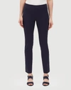 Lafayette 148 Italian Stretch Wool Full Length Stanton Pant In Ink