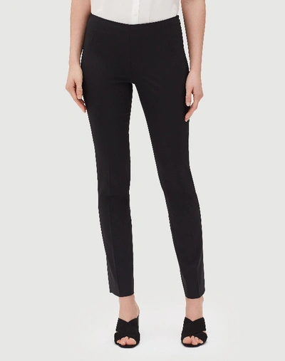 Lafayette 148 Italian Stretch Wool Full Length Stanton Pant In Black