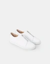Lafayette 148 Pebbled Grain Leather Bade Sneaker In White