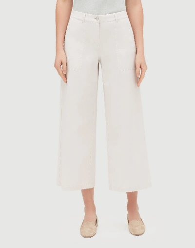 Lafayette 148 Plus-size Italian Bi-stretch Pima Cotton Cropped Fulton Wide-leg Pant In Stucco