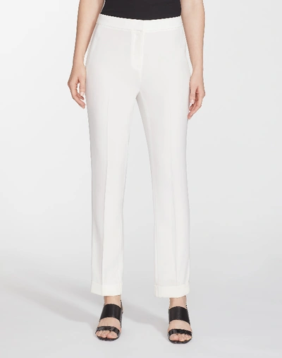 Lafayette 148 Finesse Crepe Cuffed Clinton Pant In Cloud