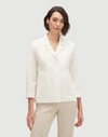 Lafayette 148 Plus-size Italian Bi-stretch Pima Cotton Layken Jacket In White