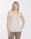 Lafayette 148 Plus-size Lightweight Cotton Rib Modern Tank In Khaki