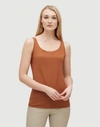 Lafayette 148 Plus-size Lightweight Cotton Rib Modern Tank In Spice