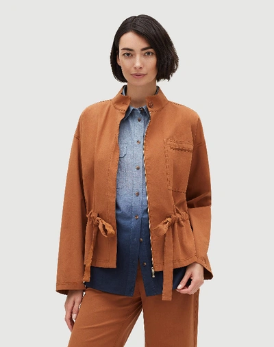 Lafayette 148 Plus-size Italian Bi-stretch Pima Cotton Jessa Jacket In Spice