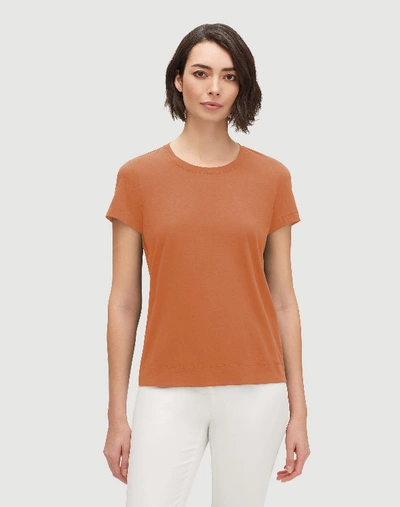 Lafayette 148 Plus-size Modern Cotton Jersey Modern Tee In Sedona