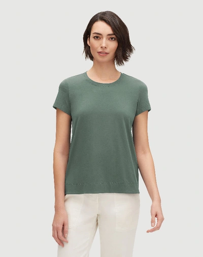 Lafayette 148 Modern Cotton Jersey Modern Tee In Malachite