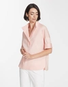 Lafayette 148 Italian Stretch Cotton Silvia Blouse In Parfum