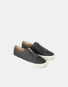 Lafayette 148 Pebbled Grain Leather Bade Sneaker In Black