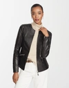 LAFAYETTE 148 PLUS-SIZE GLAZED WEIGHTLESS LAMBSKIN QUILTED EVERLY JACKET