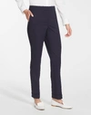 Lafayette 148 Italian Stretch Wool Cuffed Clinton Pant In Ink