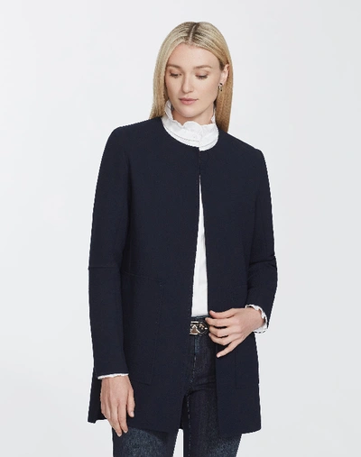 Lafayette 148 Plus-size Nouveau Crepe Rowena Jacket In Ink