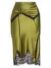 ALEXANDER WANG Foldover Slip Silk Midi Skirt