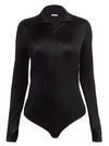 WOLFORD Shimmering Glass Long-Sleeve Bodysuit