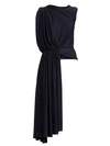 OSCAR DE LA RENTA Sleeveless Asymmetric Draped Blouse