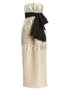 CAROLINA HERRERA Sequin Beaded Strapless Tie-Waist Sheath Dress