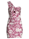 ALEXIS Livie Asymmetric Floral Jacquard Mini Sheath Dress