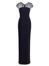 ESCADA WOMEN'S GLIHANA BEADED CAP-SLEEVE GOWN,0400011091426