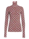 ESCADA Printed Knit Stretch-Silk Turtleneck Sweater