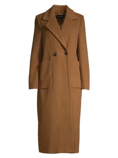 Donna Karan Chevron Wool-blend Coat In Vicuna