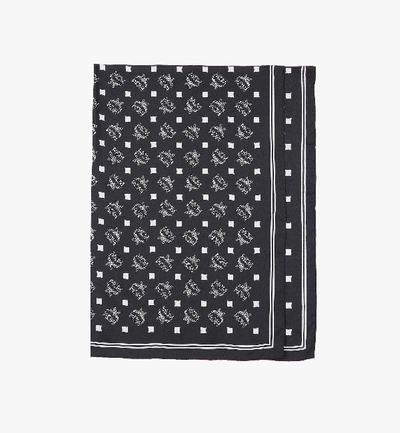 Mcm Logo Print Bandana Scarf In Black