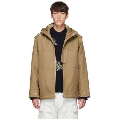 Jacquemus Hooded Cotton Blend Canvas Jacket In 19601280 Be