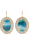 ANDREA FOHRMAN 18-KARAT GOLD, CHRYSOCOLLA AND DIAMOND EARRINGS