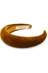Jennifer Behr Yellow Thada Velvet Headband In Saffron