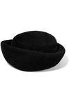 GIGI BURRIS LAURA GROSGRAIN-TRIMMED RABBIT-FELT HAT