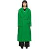 OFF-WHITE OFF-WHITE GREEN CURLY TWO-LAYER BELT COAT