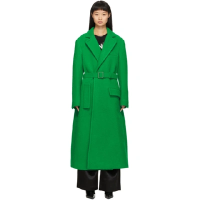 Off-white 绿色双层束腰大衣 In Green