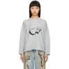 Off-white Fuzzy Logo-intarsia Crewneck Sweater In Silver/blk