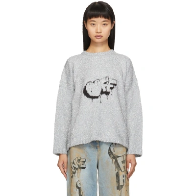 Off-white Off Crew Neck Jumper In Silver