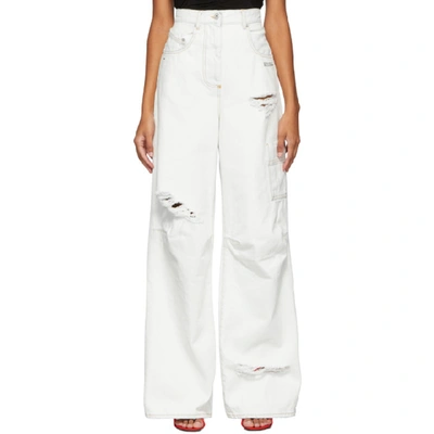 Off-white High-rise Oversize Ripped Tomboy Jeans In White