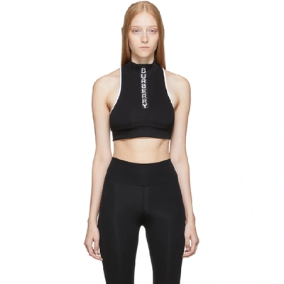Burberry Logo Detail Stretch Jersey Cropped Top In Black
