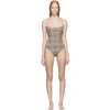 Burberry Checked Swimsuit In Beige