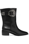 LOEWE BUCKLED LEATHER ANKLE BOOTS