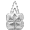 OFF-WHITE OFF-WHITE SILVER NYLON SMALL PUFFY TOTE