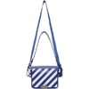 OFF-WHITE OFF-WHITE BLUE AND WHITE DIAG FLAP BAG