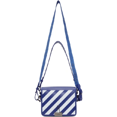 Off-white Blue And White Diag Flap Bag In Blue/white